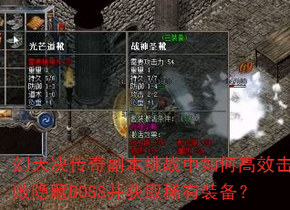 幻天决传奇副本挑战中如何高效击败隐藏BOSS并获取稀有装备? 幻天决传奇副本挑战中如何高效击败隐藏BOSS并获取稀有装备?