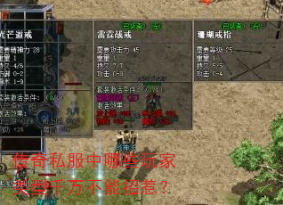 传奇私服中哪些玩家类型千万不能招惹? 传奇私服中哪些玩家类型千万不能招惹?
